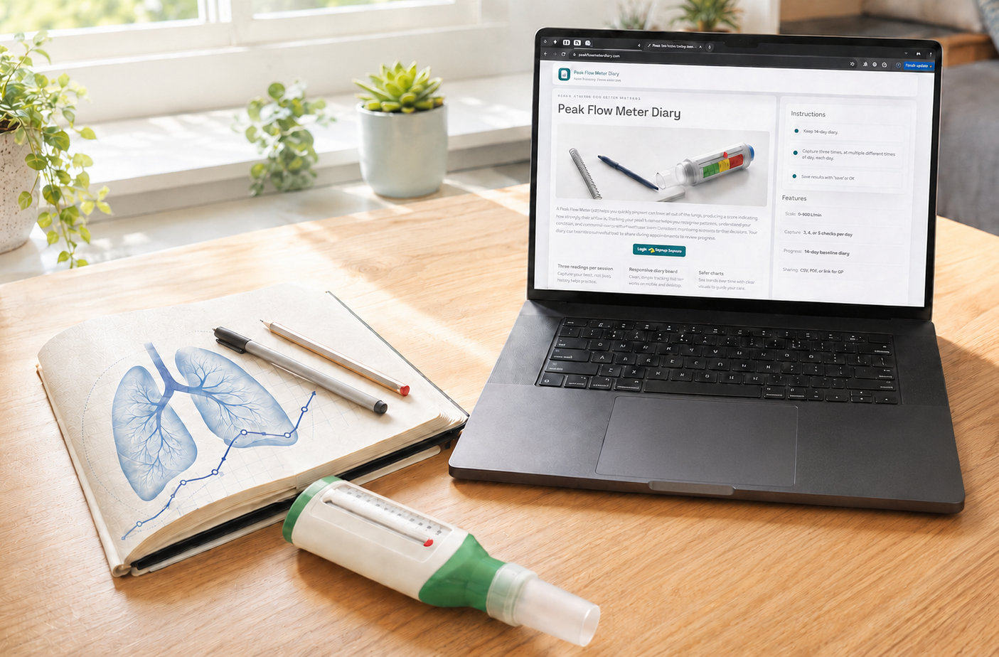 Peak Flow Meter Diary Kickstarter preview